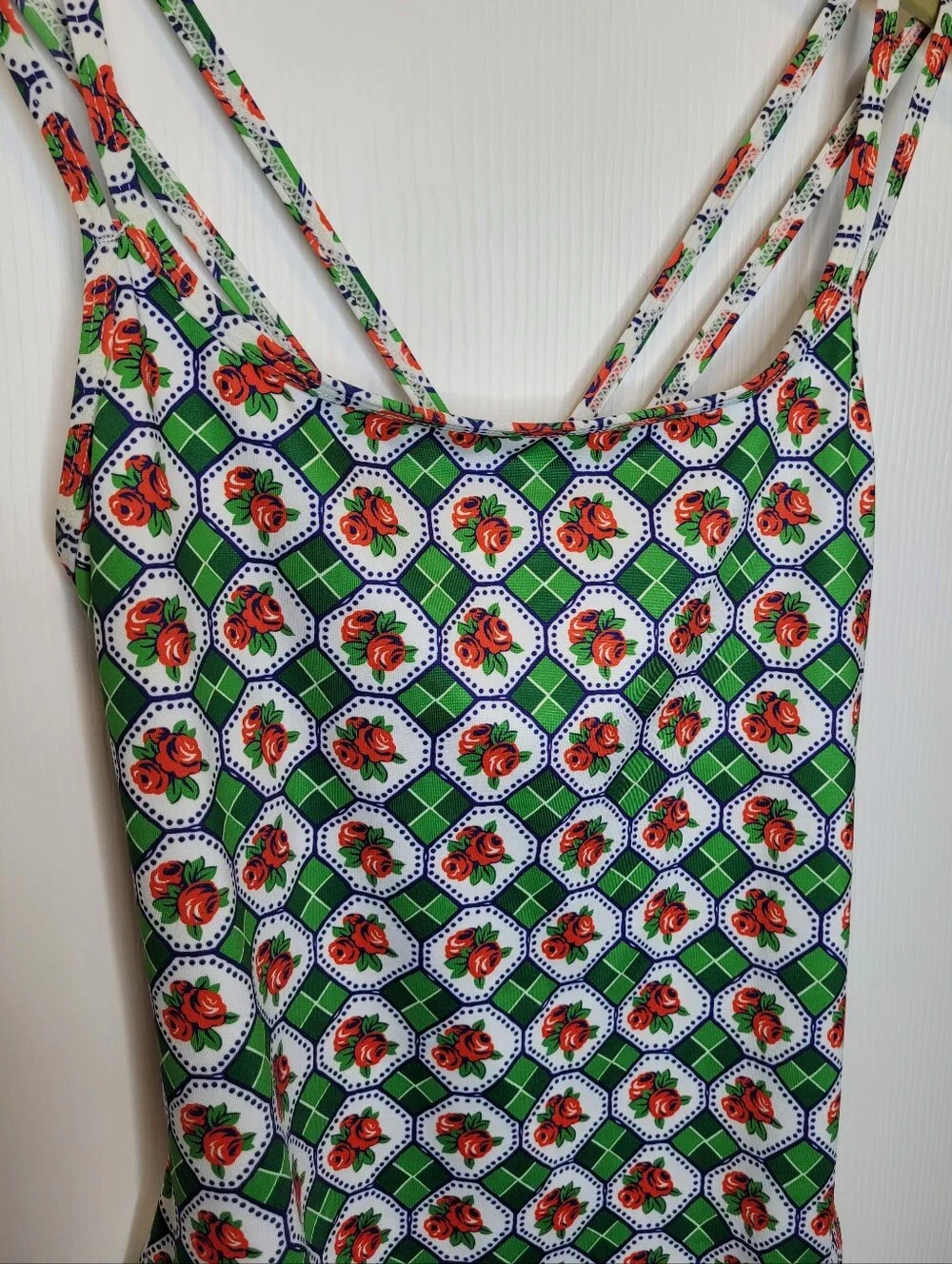 April Cornell Mable One Piece Swimsuit M Green Print